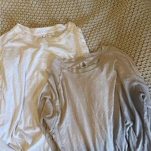 Free People (2) Cream and Beige Long Sleeve Tops